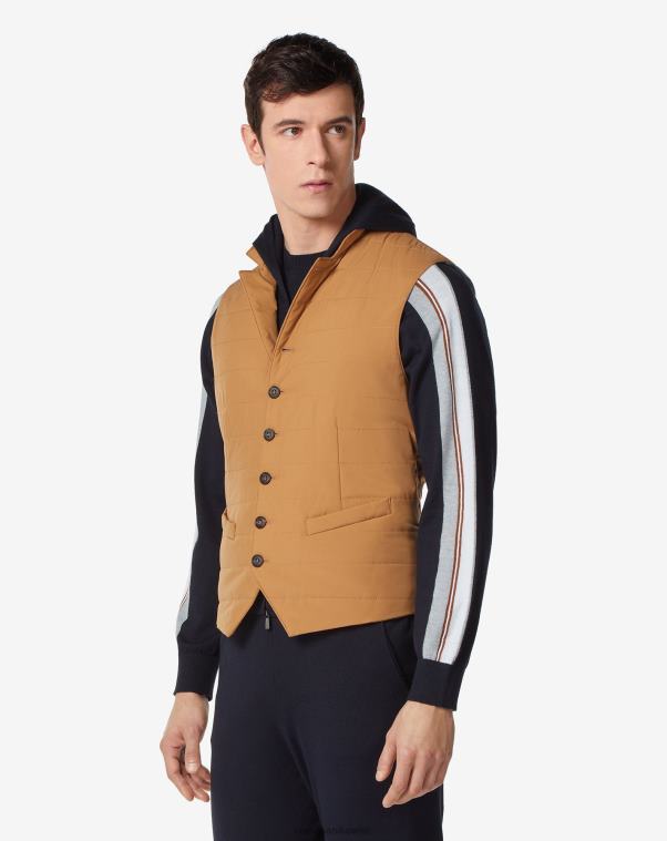 رجال Corneliani اللون البيج سترة مبطنة من القماش المقاوم للماء ملابس Z2F6883