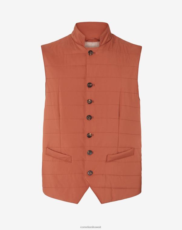 رجال Corneliani برتقالي قاتم سترة مبطنة من النايلون الناعم الملمس ملابس Z2F6897