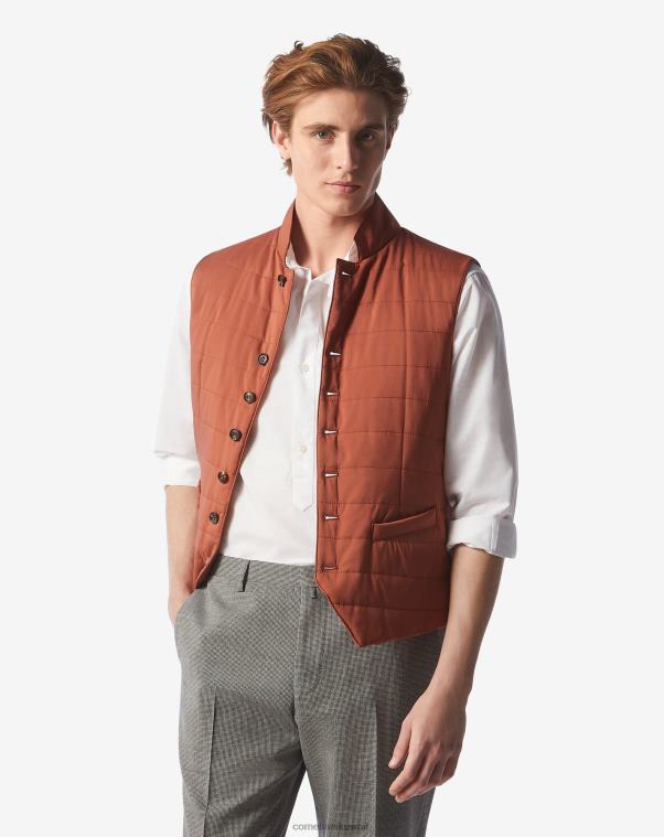 رجال Corneliani برتقالي قاتم سترة مبطنة من النايلون الناعم الملمس ملابس Z2F6897