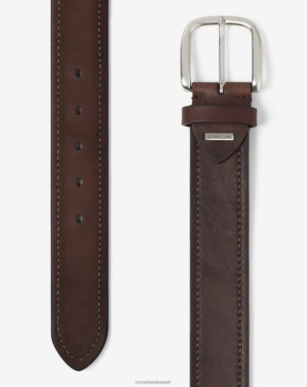 رجال Corneliani بني غامق حزام بإبزيم من النحاس مُكَمِّلات Z2F68378