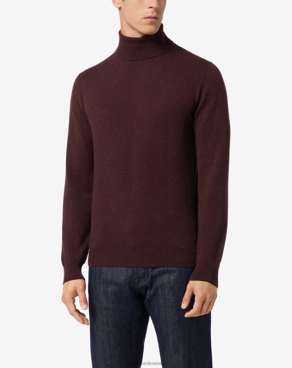 رجال Corneliani بورجوندي الياقة المدورة الكشمير النقي ملابس Z2F68153