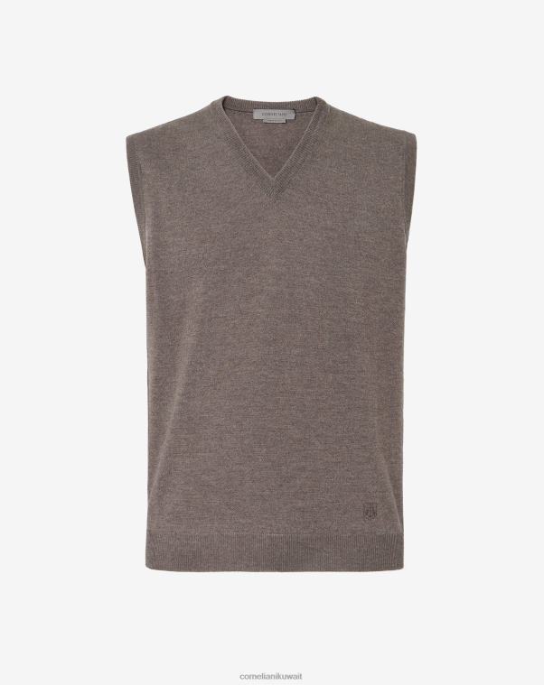 رجال Corneliani رمادي داكن صدرية من صوف ميرينو ملابس Z2F68175