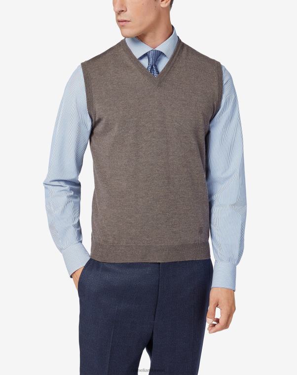 رجال Corneliani رمادي داكن صدرية من صوف ميرينو ملابس Z2F68175