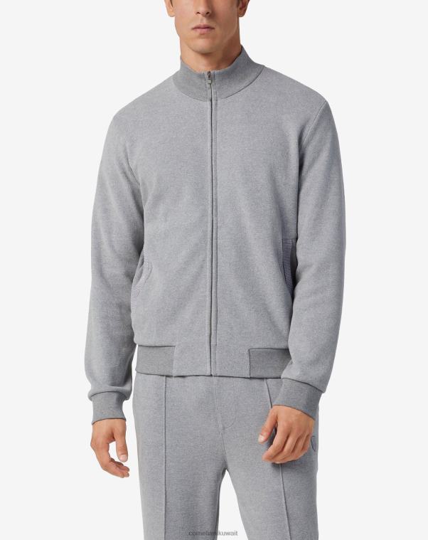 رجال Corneliani رمادي سترة بسحاب ناعمة الملمس ملابس Z2F68166