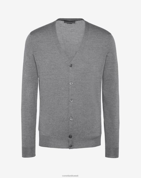 رجال Corneliani رمادي سترة من صوف ميرينو ملابس Z2F68118