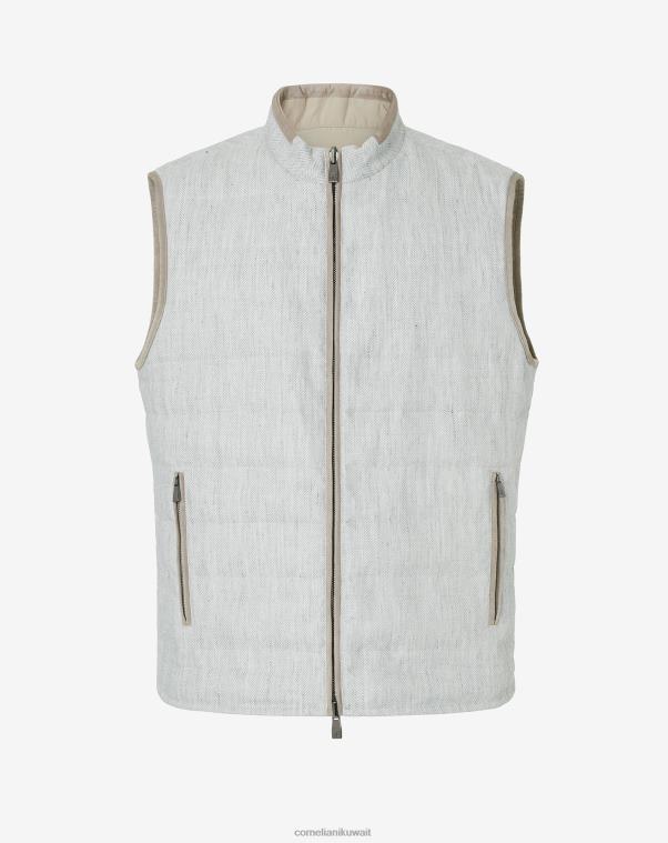 رجال Corneliani رمادي صدرية مملوءة بالفولاذ ذات وجهين ملابس Z2F6895