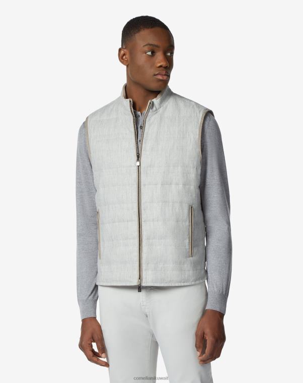 رجال Corneliani رمادي صدرية مملوءة بالفولاذ ذات وجهين ملابس Z2F6895