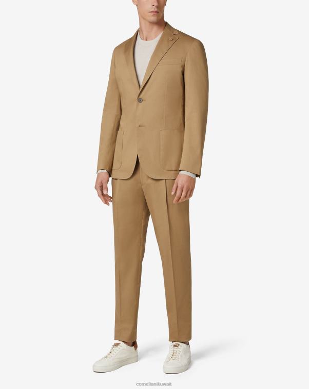 رجال Corneliani رمل بدلة مطاطية من القطن العضوي ملابس Z2F683