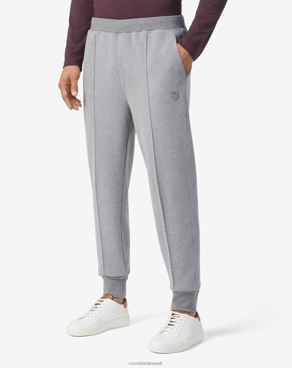 رجال Corneliani مزيج الرمادي بنطال رياضي ناعم الملمس ملابس Z2F68372