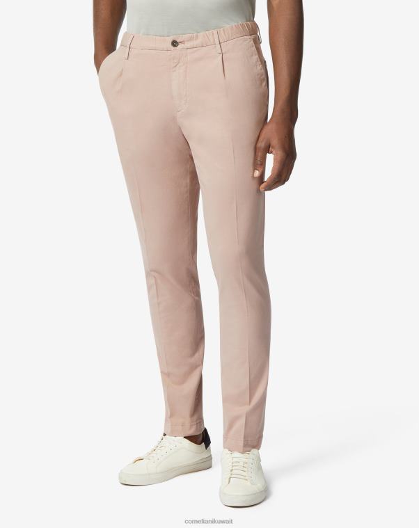 رجال Corneliani وردي فاتح بنطلون من القطن والليوسيل ملابس Z2F68309